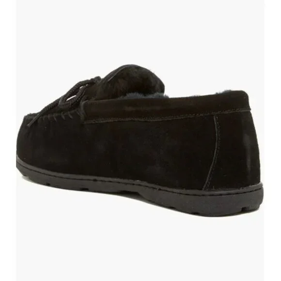 BEARPAW Mindy Genuine Sheepskin Fur Lined Moccasin Black Women's Size 8 NEW [jb] - Picture 3 of 11